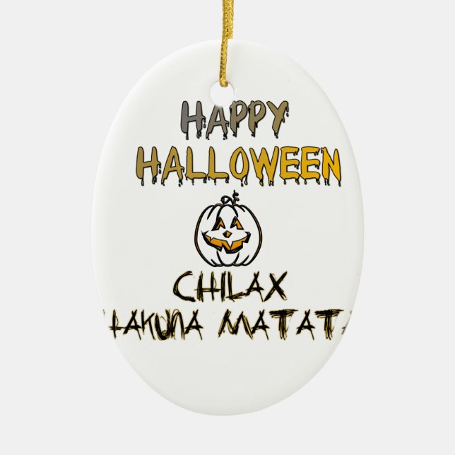 Adorno De Cerámica Chill and Relax Happy Halloween Collection (Frente)