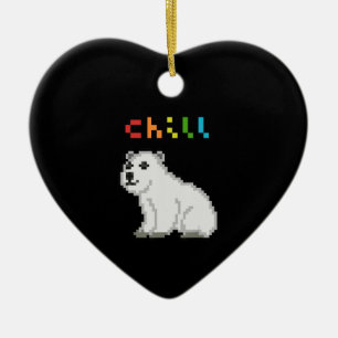 Adorno De Cerámica Chill Polar Bear Animal Lover