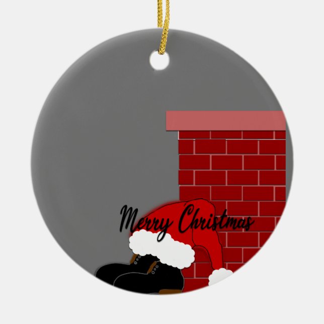 Adorno De Cerámica chimenea de zapatos santa (Frente)