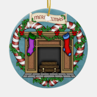 Adorno De Cerámica Chimenea del navidad