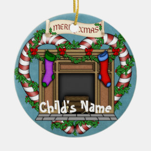 Adorno De Cerámica Chimenea del navidad