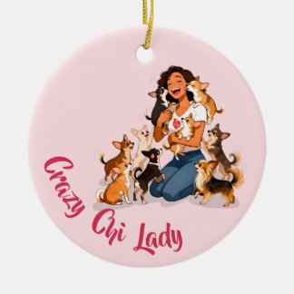 Adorno De Cerámica Chimigos - Crazy Chi Lady - Chihuahua