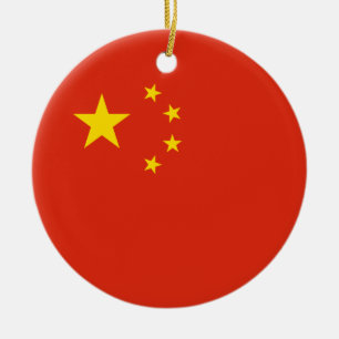 Adorno De Cerámica China - Bandera china