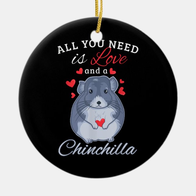 Adorno De Cerámica Chinchilla Regalo Gracioso Mascota a los animales  (Frente)