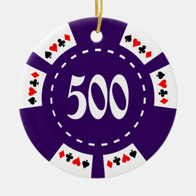Adorno De Cerámica Chip de póquer de 500 dólares (Frente)