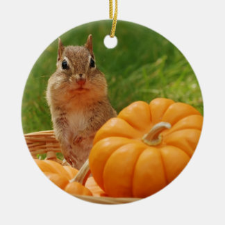 Adorno De Cerámica Chipmunk lindo del otoño
