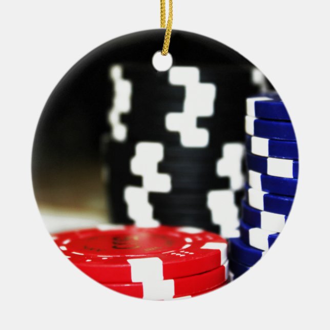 Adorno De Cerámica Chips Gambling Casino Ganar juego Luck Risk Bet (Frente)