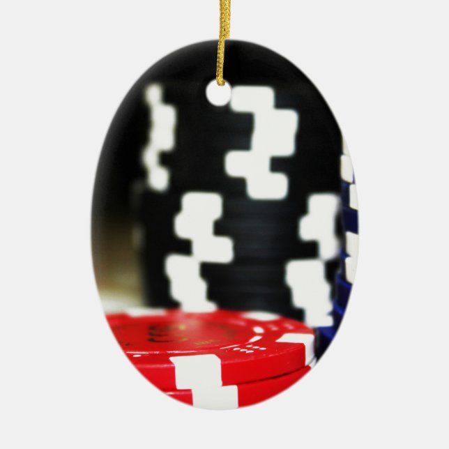 Adorno De Cerámica Chips Gambling Casino Ganar juego Luck Risk Bet (Frente)