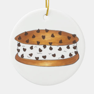 Adorno De Cerámica Chipwich Chip de chocolate Cocina helada Sandwich