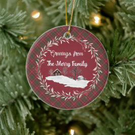 Adorno De Cerámica Chisholm Weathered Original Escocia Tartán