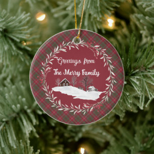 Adorno De Cerámica Chisholm Weathered Original Escocia Tartán