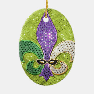 Adorno De Cerámica Chispa de la joya de New Orleans de la flor de lis