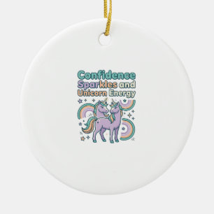 Adorno De Cerámica Chispas de Confianza de Unicornio y Diseño de Cami