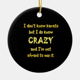 Adorno De Cerámica Chiste Crazy o Karate divertidos