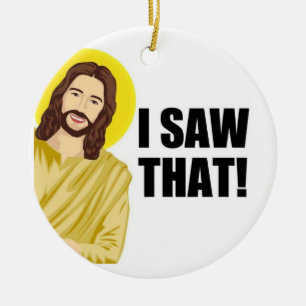 Adorno De Cerámica Chiste de Jesús Meme Divertido, Vi Eso Jesús