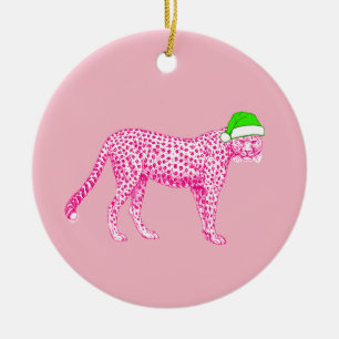 Adorno De Cerámica Chita rosa en un Sombrero de Santa