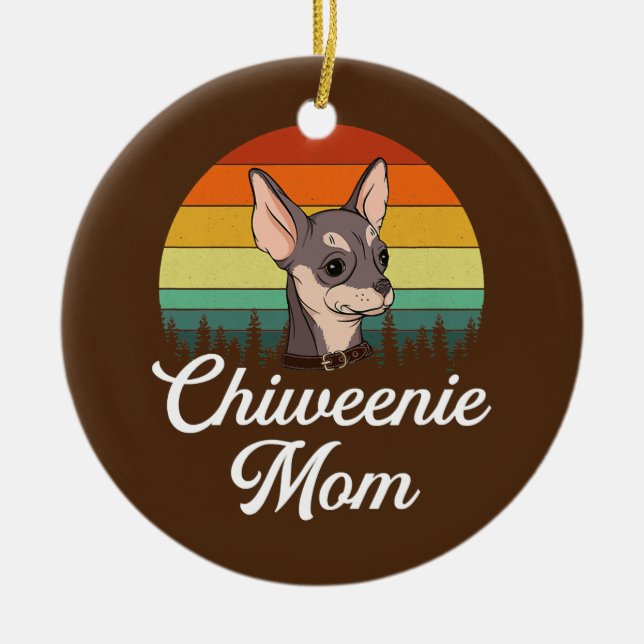 Adorno De Cerámica chiweenie mama chiweenie (Frente)