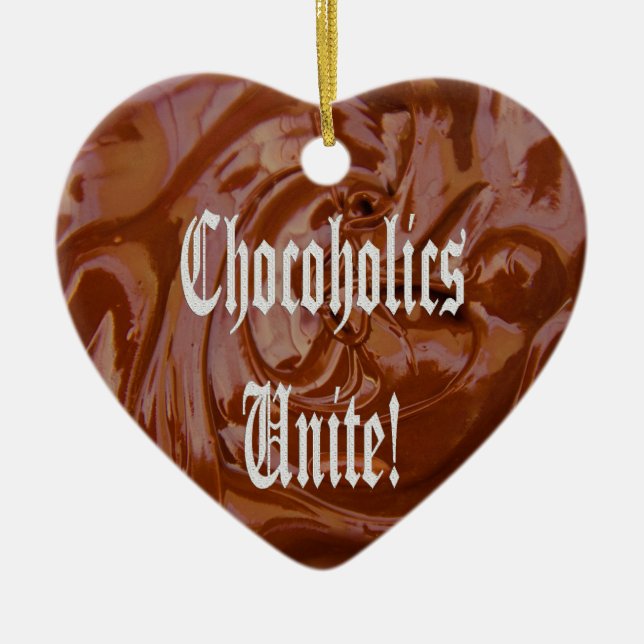 Adorno De Cerámica Chocoholics Unite Heart Ornament (Frente)