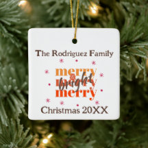 Chocolate Brown Boho Merry and Bright Navidades