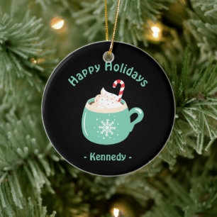 Adorno De Cerámica Chocolate caliente navidades