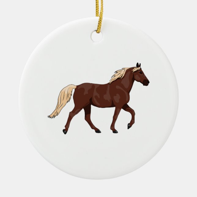 Adorno De Cerámica Chocolate de caballos de Montaña Rocosa (Frente)