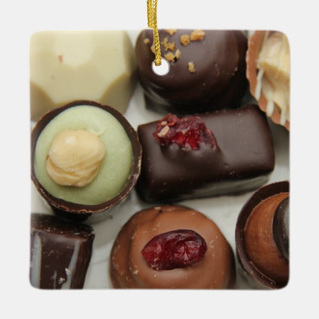 Adorno De Cerámica chocolates de Bélgica (Anverso)