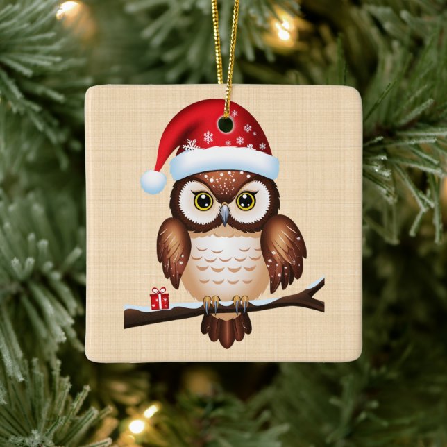 Adorno De Cerámica Chouette Noël (Árbol)