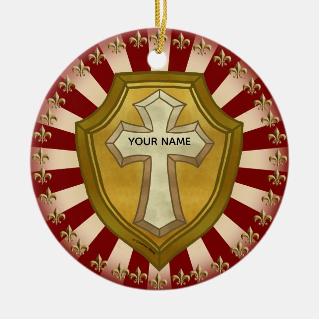 Adorno De Cerámica Christian Shield (Frente)