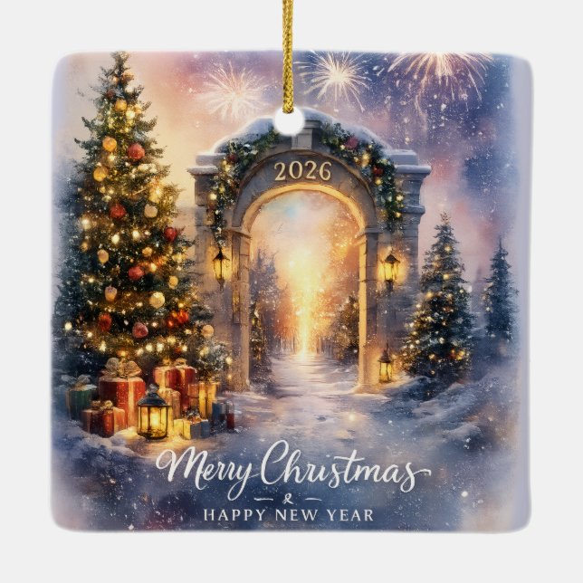 Adorno De Cerámica Christmas 2026 Holiday Winter Wonderland Archway (Reverso)