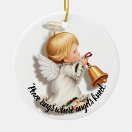 Adorno De Cerámica Christmas Angel Ornament with a Bell