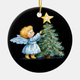 Adorno De Cerámica Christmas Angel Sweet and Heartfelt Personalize