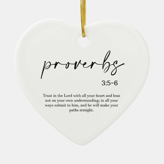 Adorno De Cerámica Christmas Bible Verse Heart Ceramic Ornament (Frente)