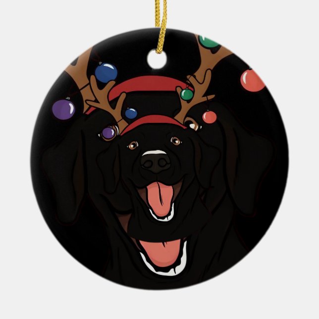 Adorno De Cerámica Christmas Black Lab Essential T-Shirt (Frente)