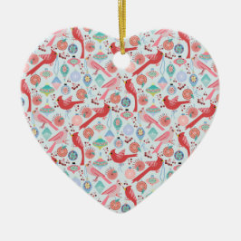 Adorno De Cerámica Christmas Cardinals Midcentury Modern