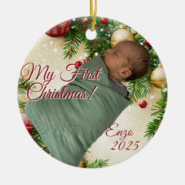 Adorno De Cerámica Christmas Design (Frente)