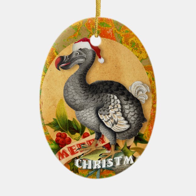 Adorno De Cerámica Christmas Dodo Bird (Frente)