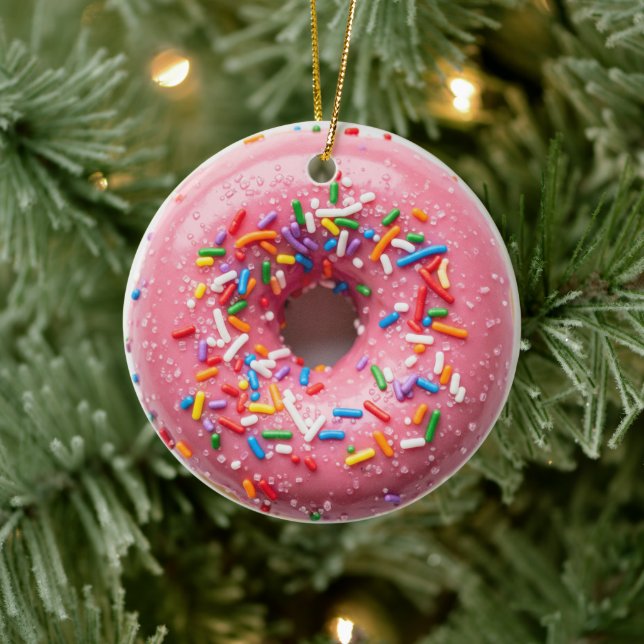 ADORNO DE CERÁMICA CHRISTMAS DONUT ORNAMENT PINK SPRINKLES (Árbol)