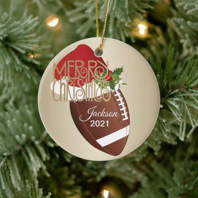 Adorno De Cerámica Christmas Football (Árbol)