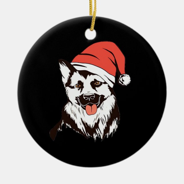 Adorno De Cerámica Christmas German Shepherd Classic T-Shirt (Frente)