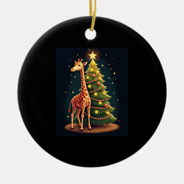 Adorno De Cerámica Christmas Giraffe Official Tree Topper Funny Tall  (Frente)