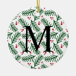 Adorno De Cerámica Christmas Greenery Berries INITIAL Modern Holiday