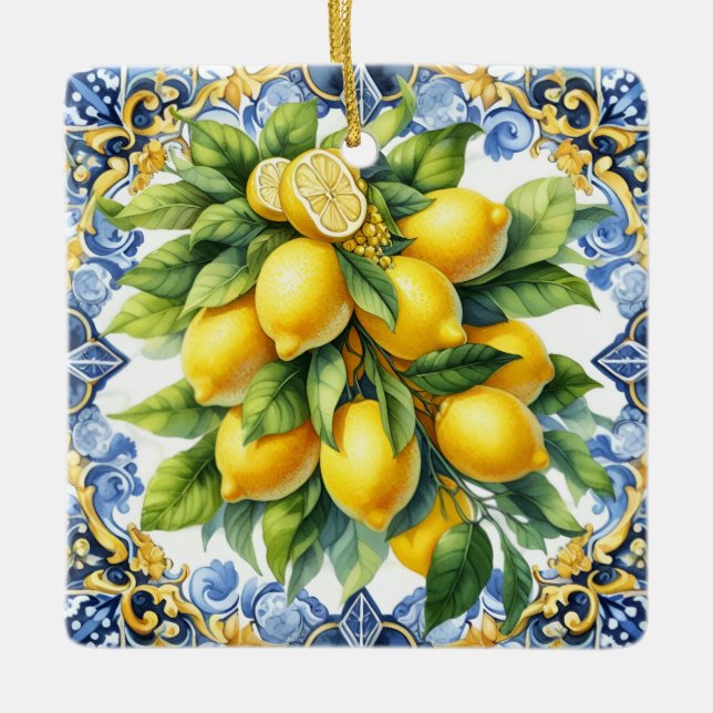 Adorno De Cerámica Christmas Italian Lemons Ornament (Anverso)