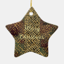 Christmas Luxury Pattern, Red Gold Green Black