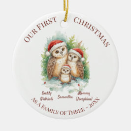 Adorno De Cerámica Christmas Ornament - First Christmas Family of 3