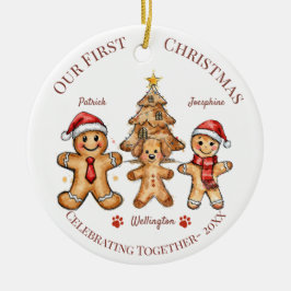 Adorno De Cerámica Christmas Ornament - First Christmas with our Dog 