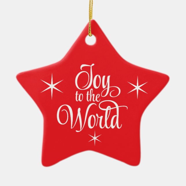 Adorno De Cerámica Christmas Ornament Joy to the World (Frente)