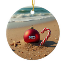 Christmas ornament on the beach holiday gift idea 