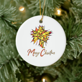 Adorno De Cerámica Christmas Ornament with Star Graphic
