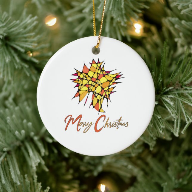 Adorno De Cerámica Christmas Ornament with Star Graphic (Árbol)