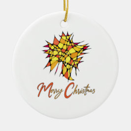 Adorno De Cerámica Christmas Ornament with Star Graphic